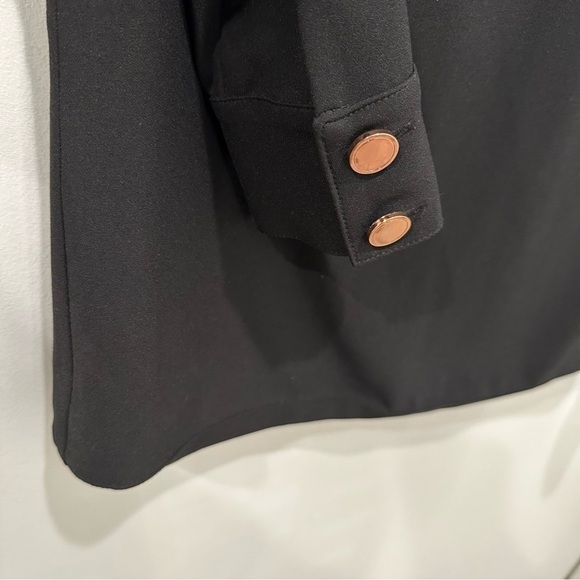 Prince of Ettiquette Black Blouse with Rose Gold Button and Zipper Detail - Picture 2 of 11